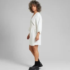 Robe portefeuille en coton bio | blanc 