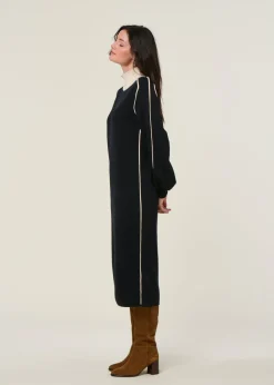 Robe pull en coton bio| noir "larraitz"