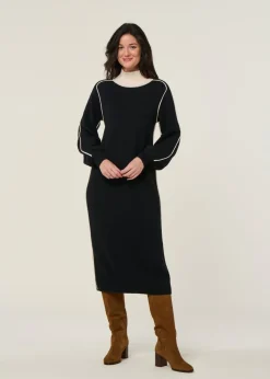 Robe pull en coton bio| noir "larraitz"
