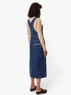 Robe salopette en jean en coton bio et recyclé | bleu 
