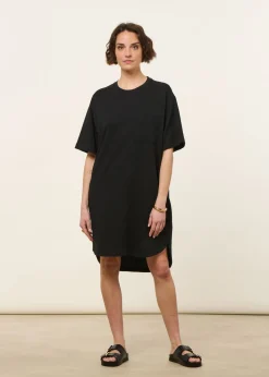 Robe t-shirt en coton bio | noir "pocket t-shirt dress - black jet"