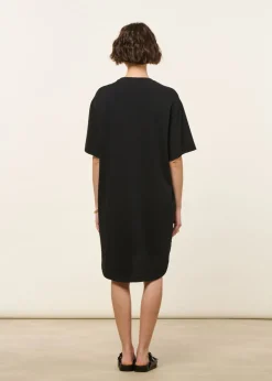 Robe t-shirt en coton bio | noir "pocket t-shirt dress - black jet"