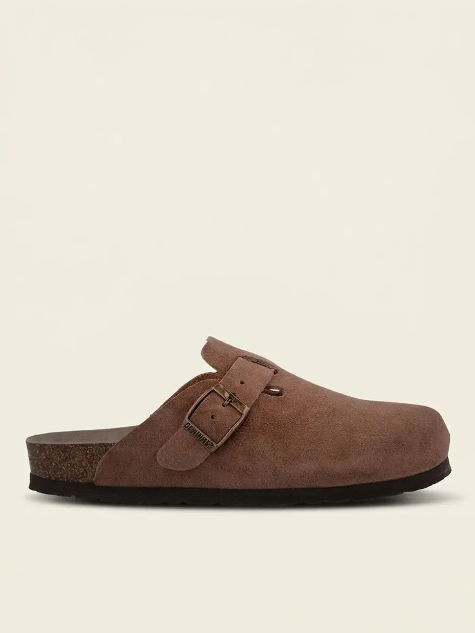 Sabots en cuir certifié | marron "riva velour terra"