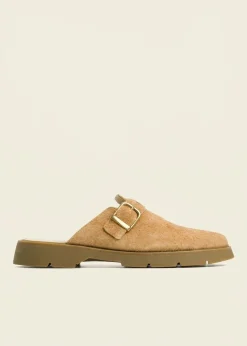 Sabots made in france en cuir suède certifié | camel
