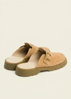 Sabots made in france en cuir suède certifié | camel