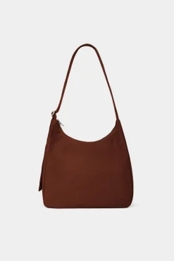 Sac bandoulière en coton biologique | marron "hobo claire - chocolat"
