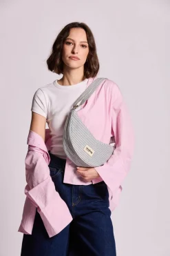 Sac bandoulière en coton bio | rayé 