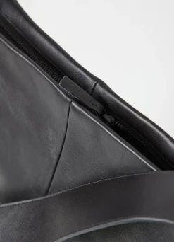 Sac bandoulière en cuir certifié | noir 