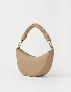 Sac à bandoulière en cuir certifié | dark-sand
