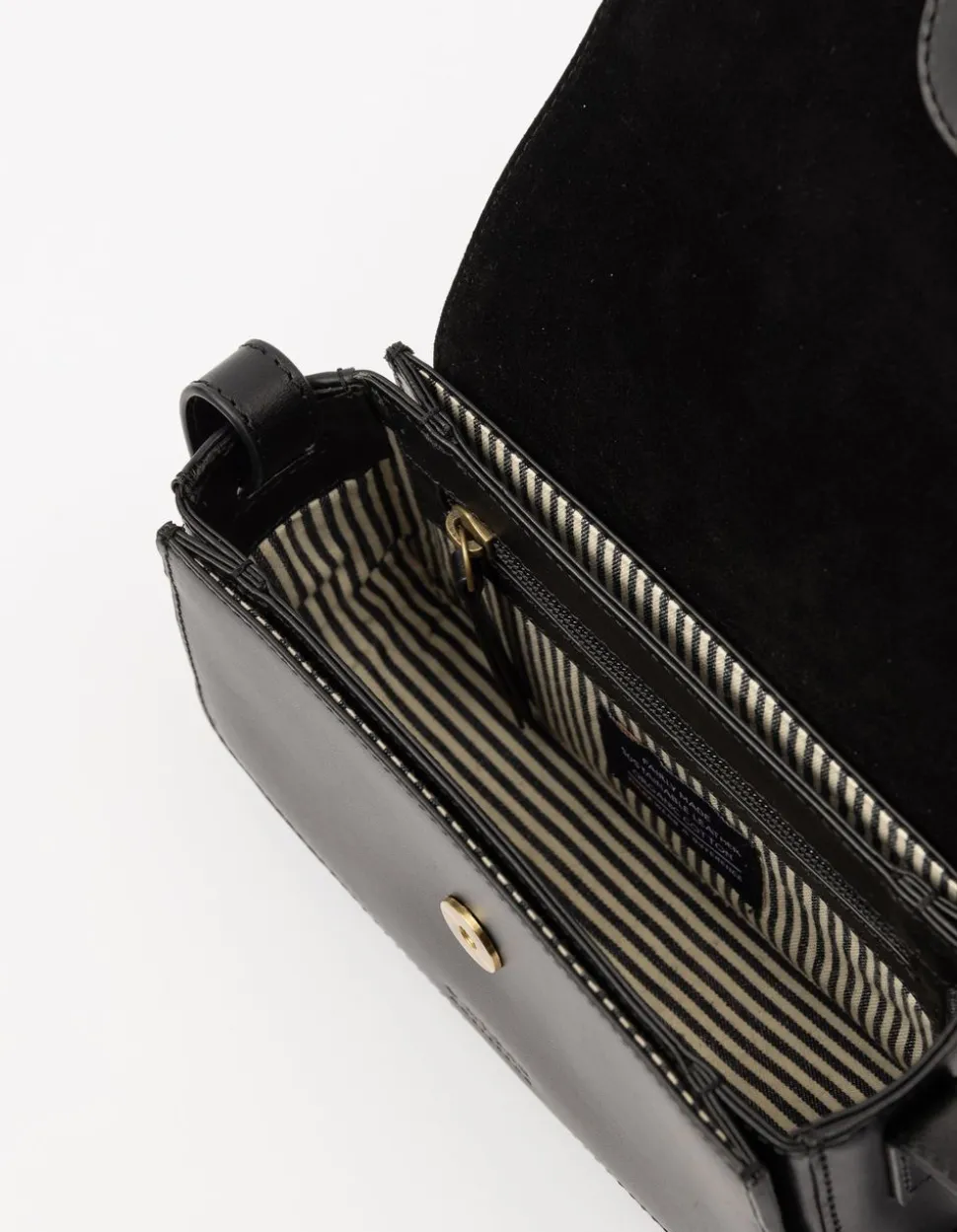 Sac à bandoulière en cuir certifié | black "kendalini - black classic leather"