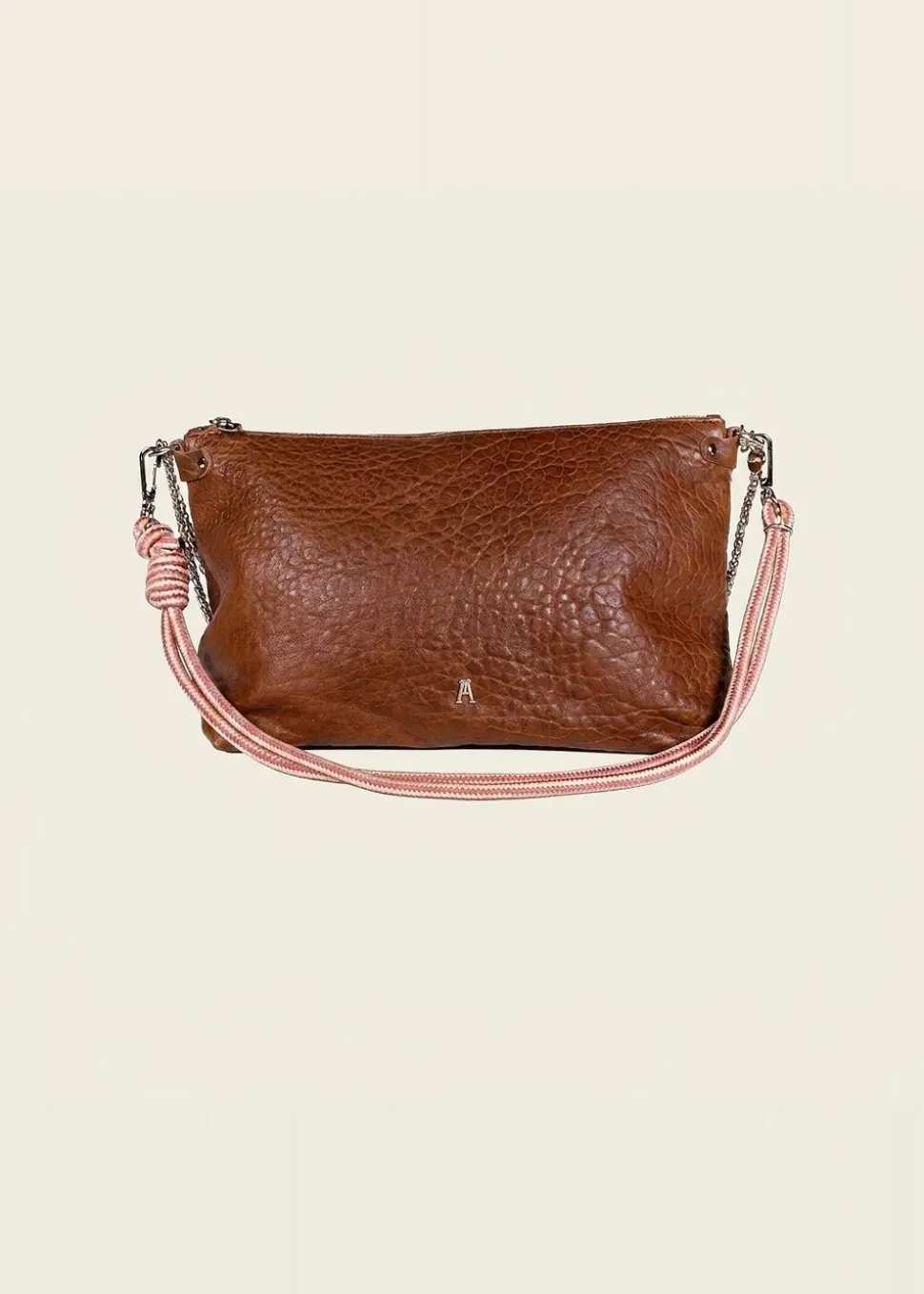 Sac bandoulière en cuir tannage végétal | marron "mallow - bubble havana s26"