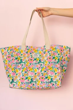 Sac cabas en coton bio | multicolor "claude pastel bloom - liberty"