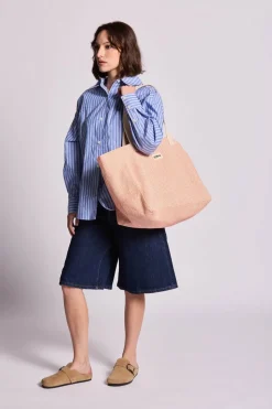 Sac cabas en coton bio | tressage corail "claude - tressage corail"