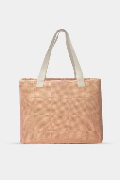 Sac cabas en coton bio | tressage corail