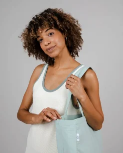 Sac cabas turquoise en coton bio - bubble light morera
