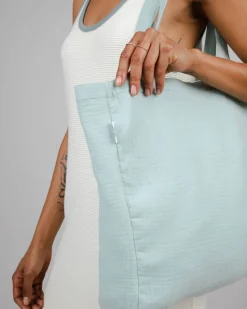 Sac cabas turquoise en coton bio - bubble light morera