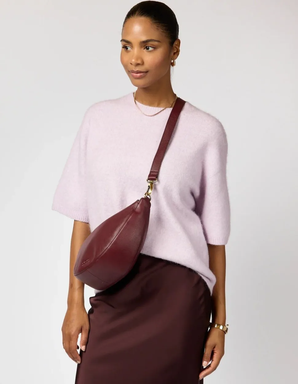 Sac en cuir certifié | bordeaux "leo - dark cherry soft grain"