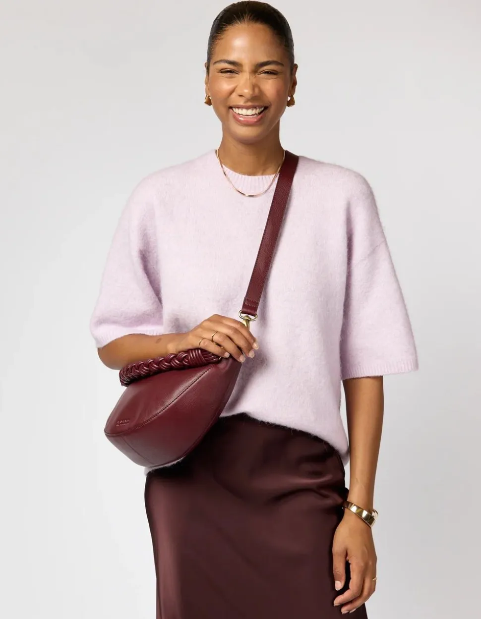 Sac en cuir certifié | bordeaux "leo - dark cherry soft grain"
