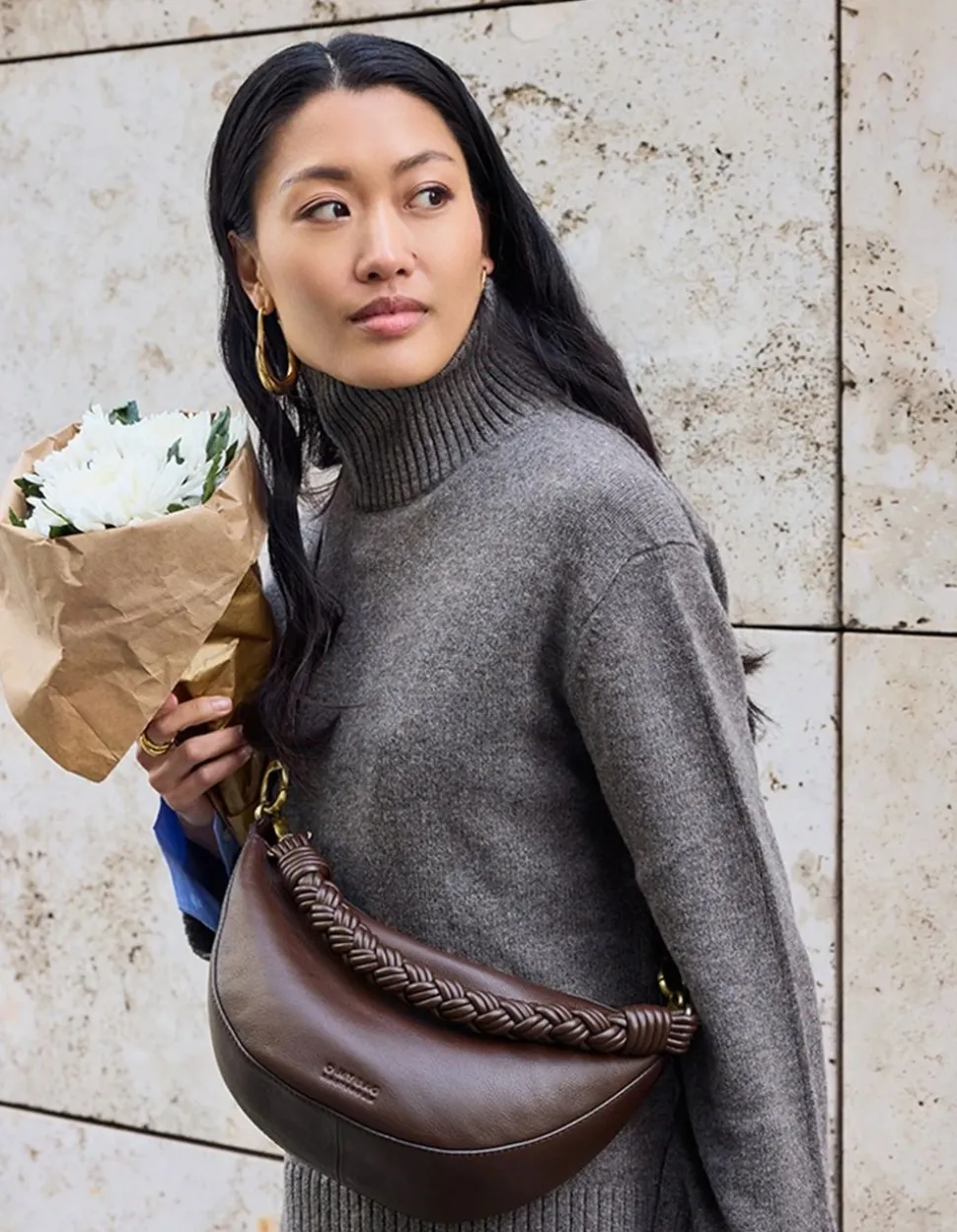 Sac en cuir certifié | marron grainé "leo - chocolate soft grain"