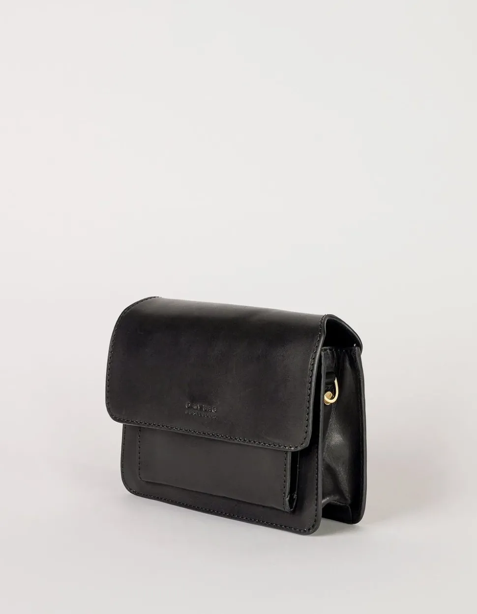 Sac à main bandoulière en cuir certifié | noir "harper mini black classic leather"
