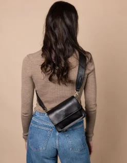 Sac à main bandoulière en cuir certifié | noir