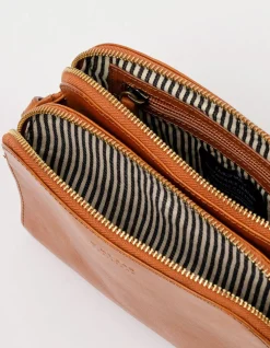 Sac à main bandoulière en cuir certifié | marron "emily leather strap cognac stromboli"