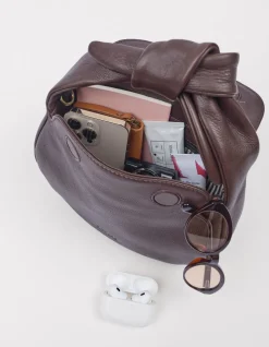 Sac à main en cuir certifié | chocolat 
