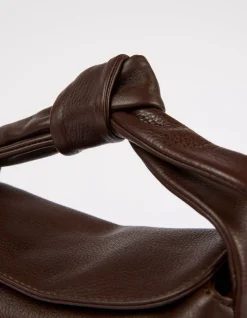 Sac à main en cuir certifié | chocolat 