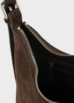 Sac à main en cuir suède certifié | marron 