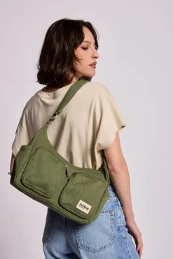 Sac multipocket en coton bio | olive "emile olive" - olive