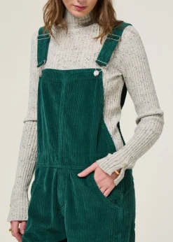 Salopette velours en coton bio | vert "corduroy overall dark green"
