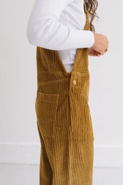 Salopette velours en coton bio | camel "light oak corduroy luz jumpsuit - brown"