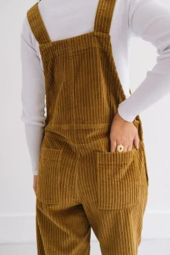Salopette velours en coton bio | camel 