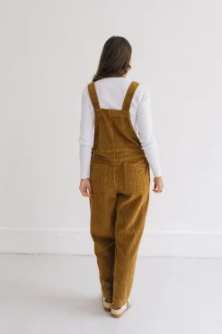 Salopette velours en coton bio | camel 
