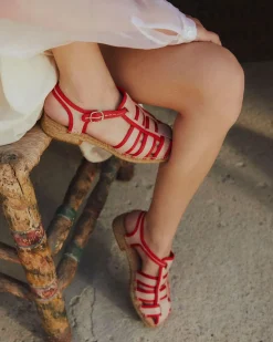 Sandales en cuir certifié et jute | bicolore 