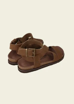 Sandales en cuir certifié | marron "zaha nubuck terra"