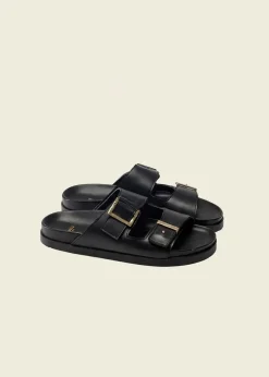 Sandales en cuir certifié | noir