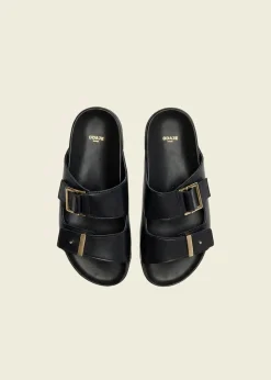 Sandales en cuir certifié | noir