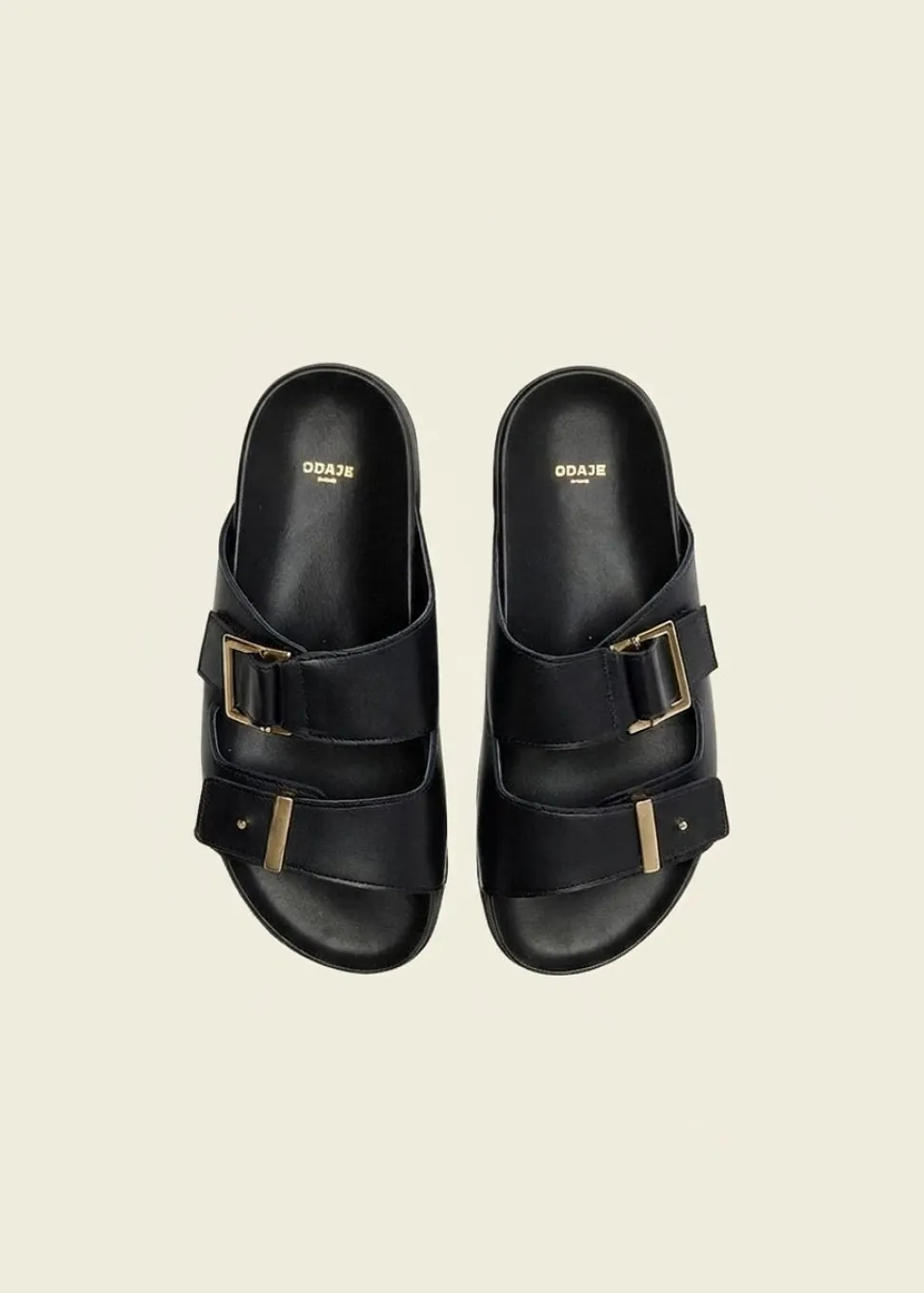 Sandales en cuir certifié | noir "ampio - cuir noir"