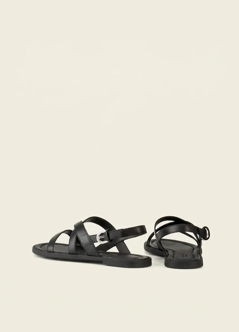 Sandales en cuir certifié | noir "zaida black - black"