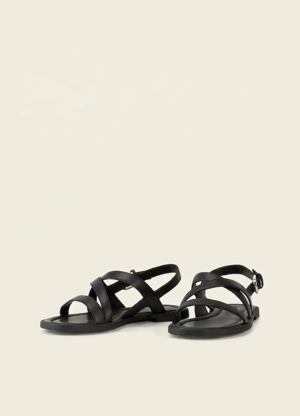 Sandales en cuir certifié | noir "zaida black - black"