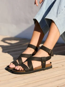 Sandales en cuir certifié | noir
