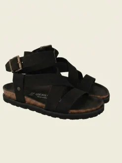 Sandales en cuir certifié | noir