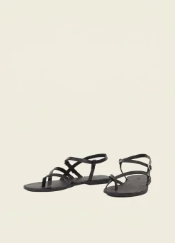 Sandales en cuir certifié | noir "tia 2.0 black"