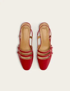 Sandales en cuir certifié | rouge 