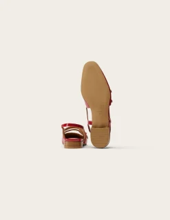 Sandales en cuir certifié | rouge 