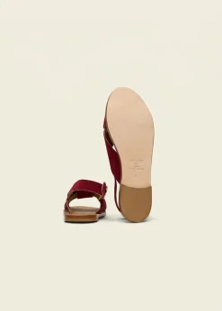 Sandales en cuir certifié | violet "paloma - suède pourpre"