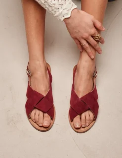 Sandales en cuir certifié | violet 