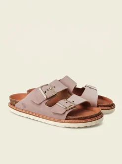 Sandales en cuir suède certifié | rose "hawaii velour rose"