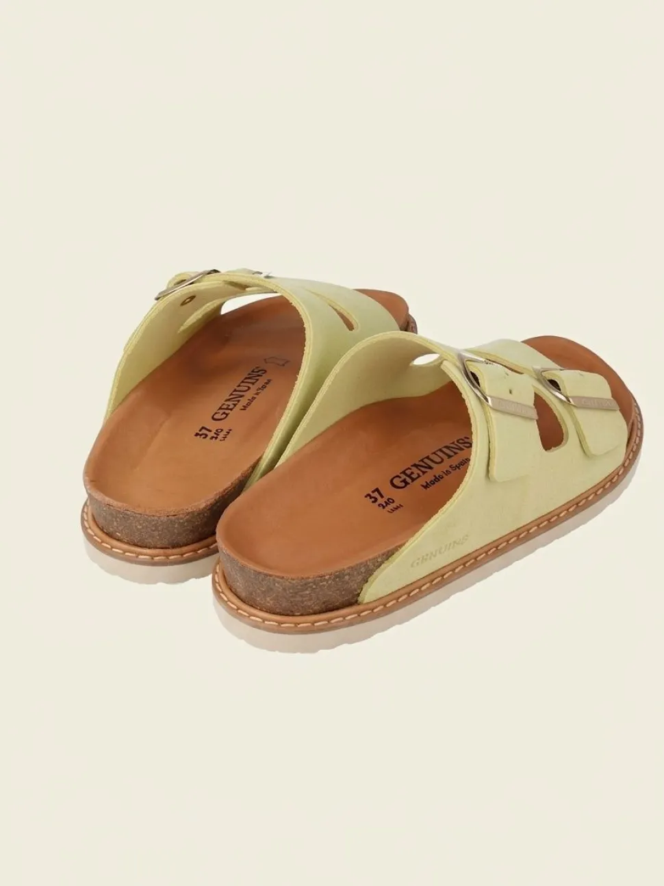 Sandales en cuir suède certifié | jaune "hawaii velour butter"